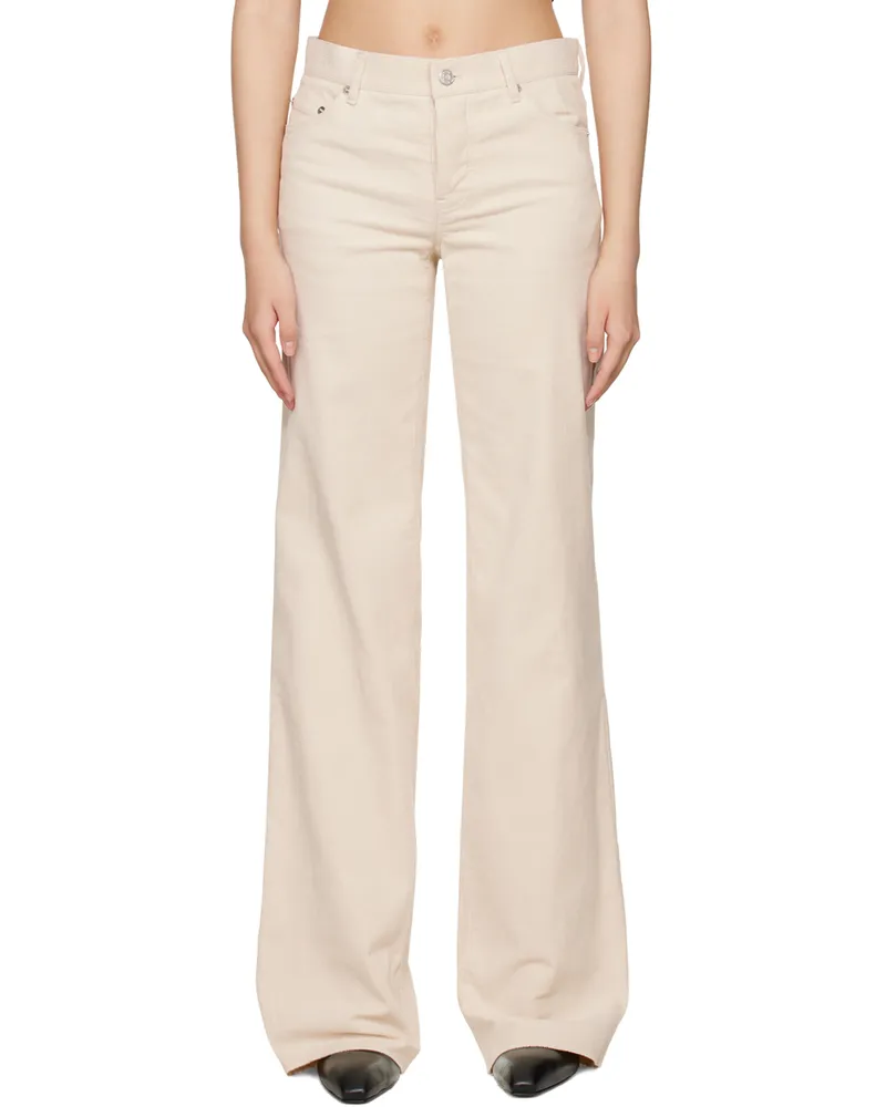 WE 11 DONE Off-White Loose-Fit Trousers White
