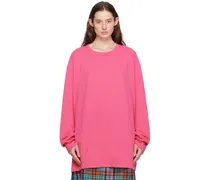 Pink Asymmetric Long Sleeve T-Shirt