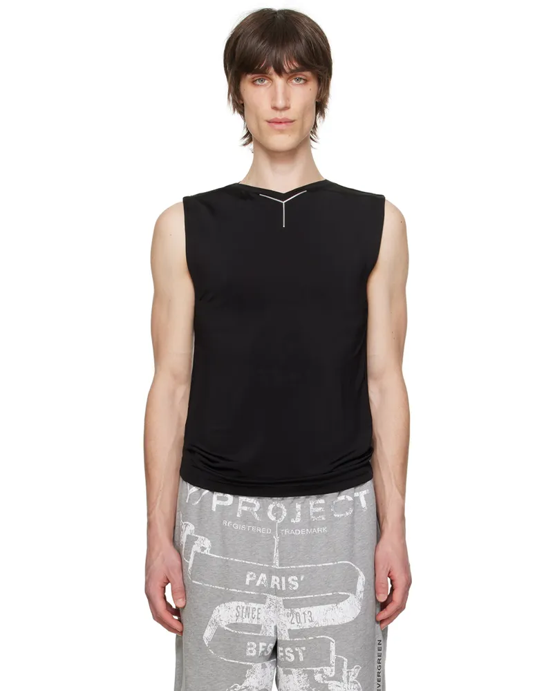 Y/PROJECT Black V-Neck Tank Top Black