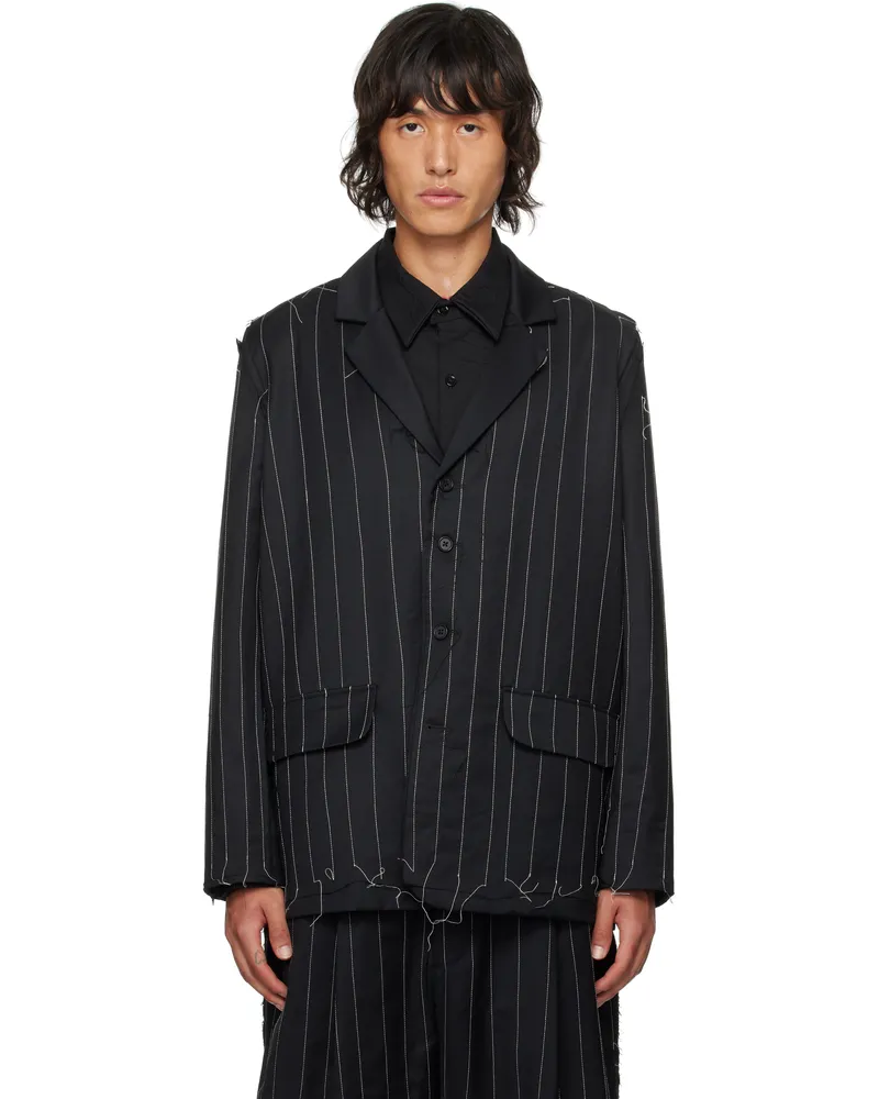 Camiel Fortgens Black Quilted Suit Blazer Black