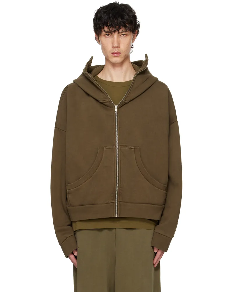 Entire Studios Brown Full Zip Hoodie Brunette