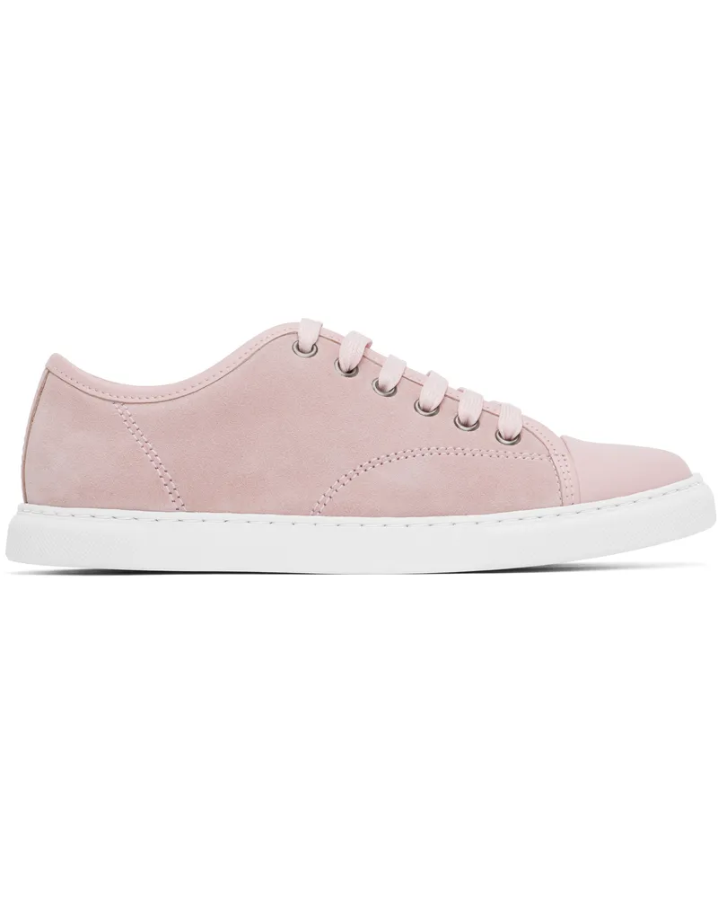 Lanvin Pink DBB1 Leather & Suede Sneakers Pale