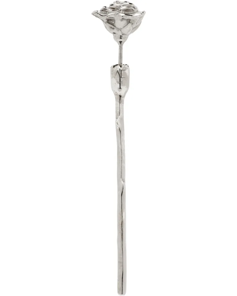 Alan Crocetti Rose Single Earring Rhodium