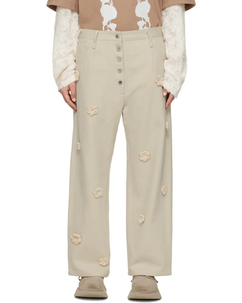 Song For The Mute Beige Daisy Trousers Bone