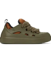 Lanvin Green & Taupe Curb Color-Block Rubber Sneakers Taupe