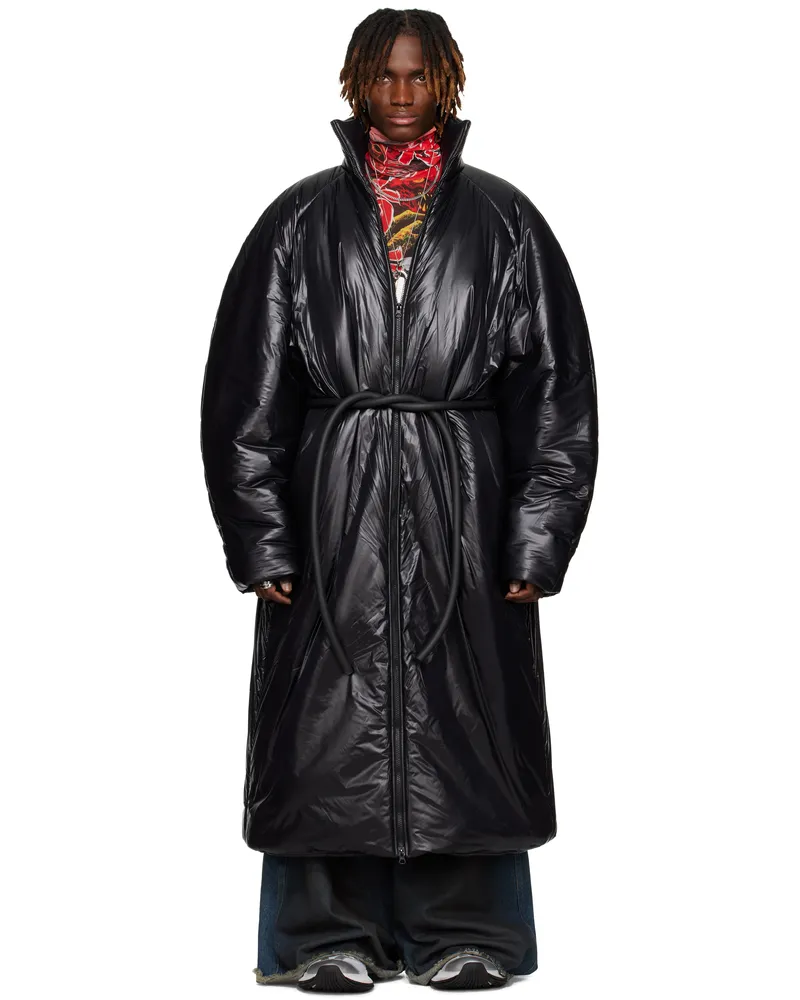 LU'U DAN Black Lowdown Wadded Coat Black