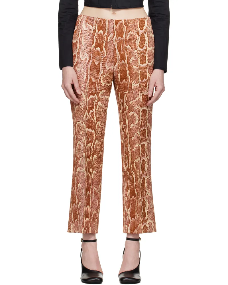Dries van Noten Orange Pinched Seam Trousers 360