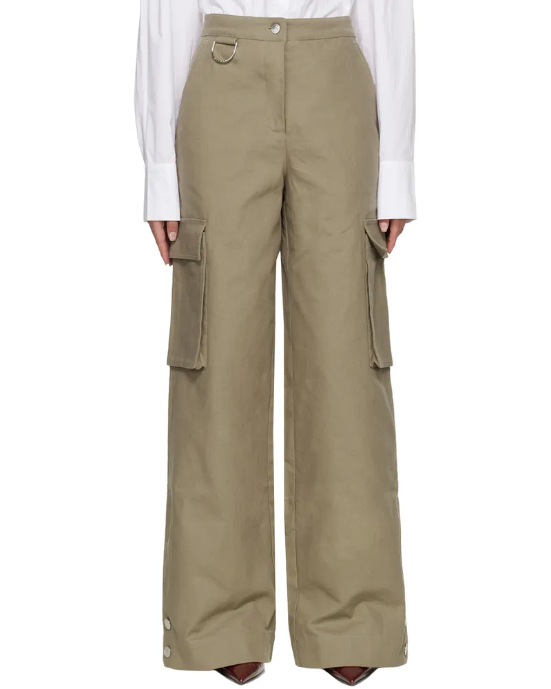 ROTATE Birger Christensen Taupe Wide Cargo Pants 18-1110