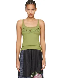 BODE Green Dahlia Tank Top Green