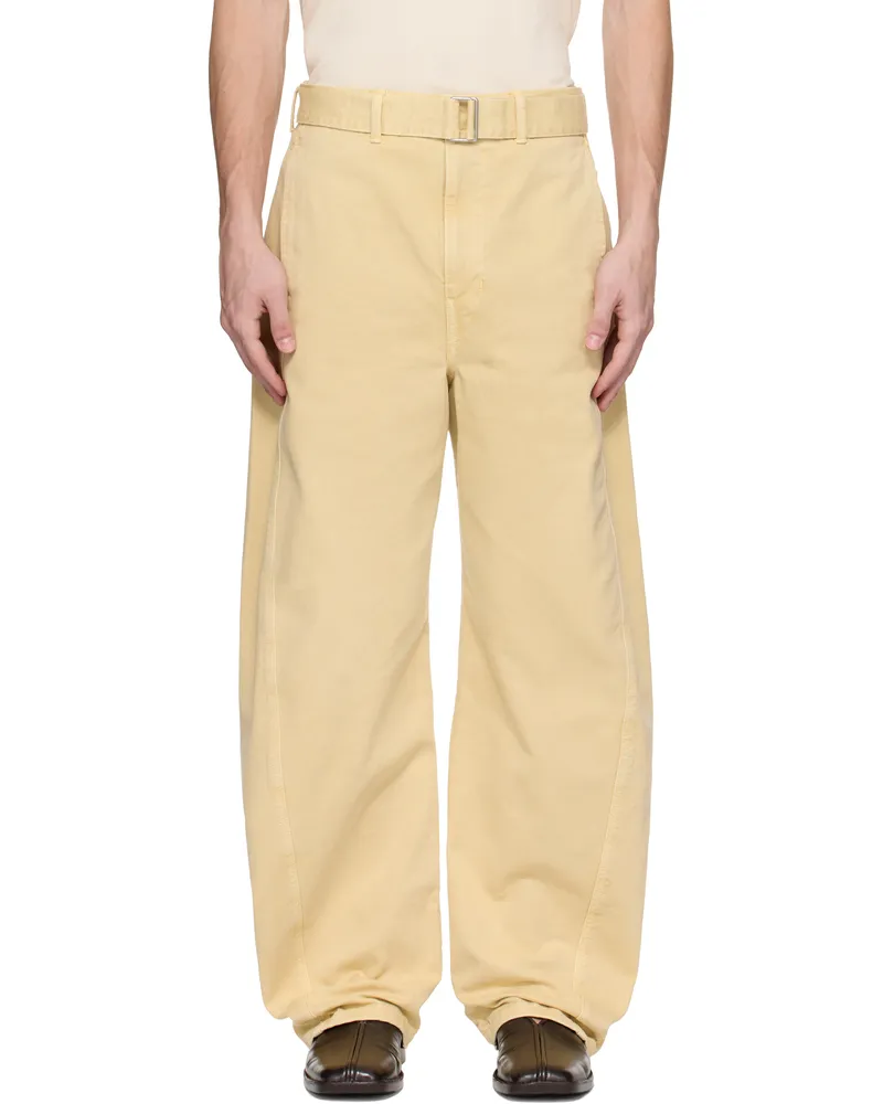 Christophe Lemaire Beige Twisted Belted Jeans Ye509