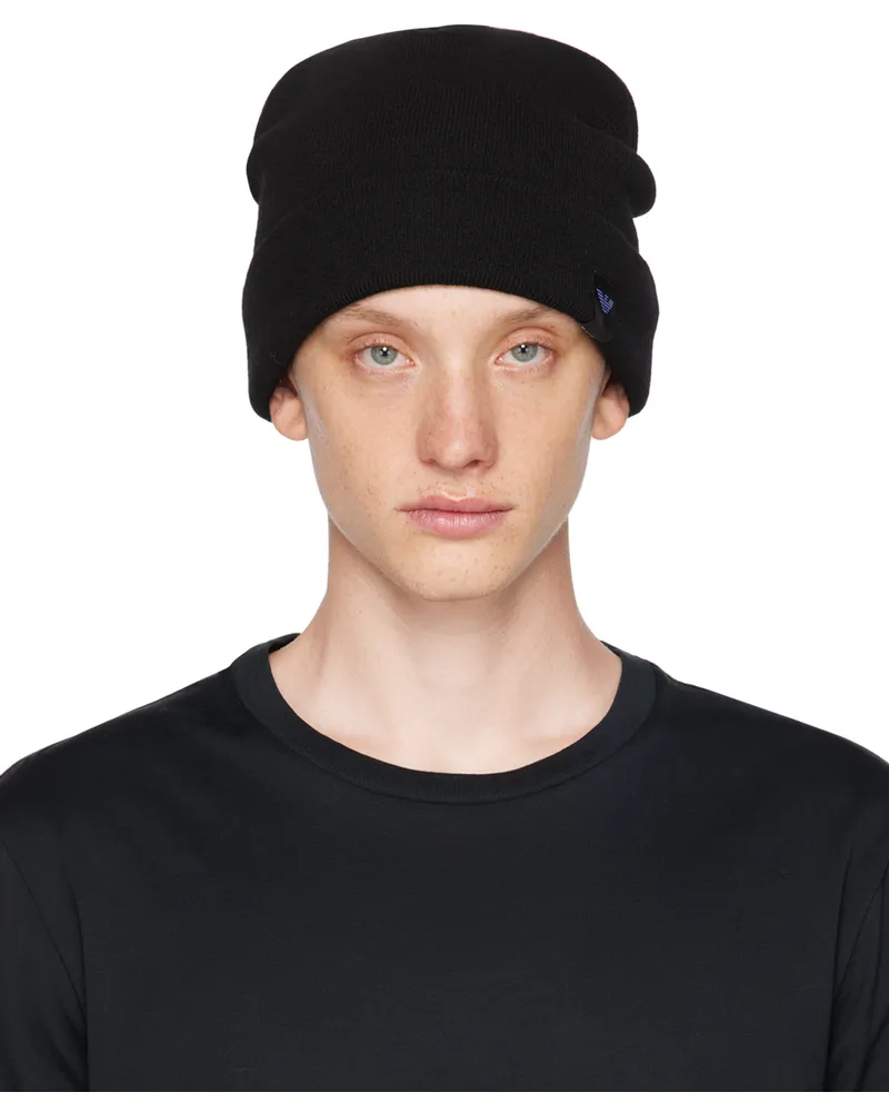 Emporio Armani Black Flag Beanie Black