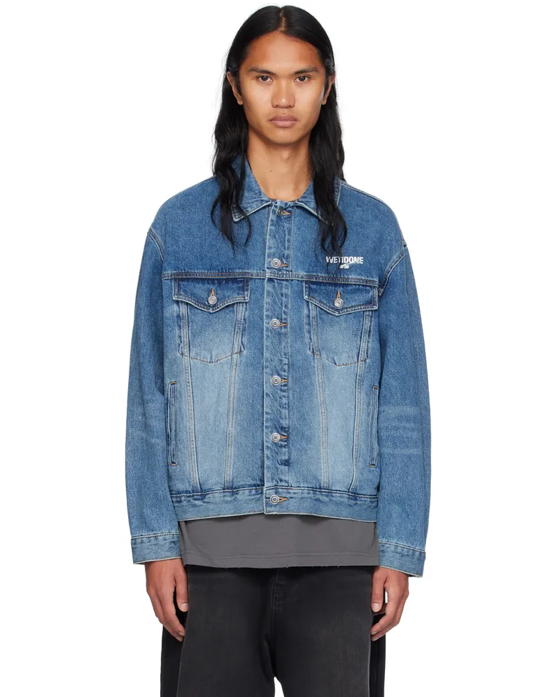WE 11 DONE Blue 1506 Trucker Denim Jacket Blue