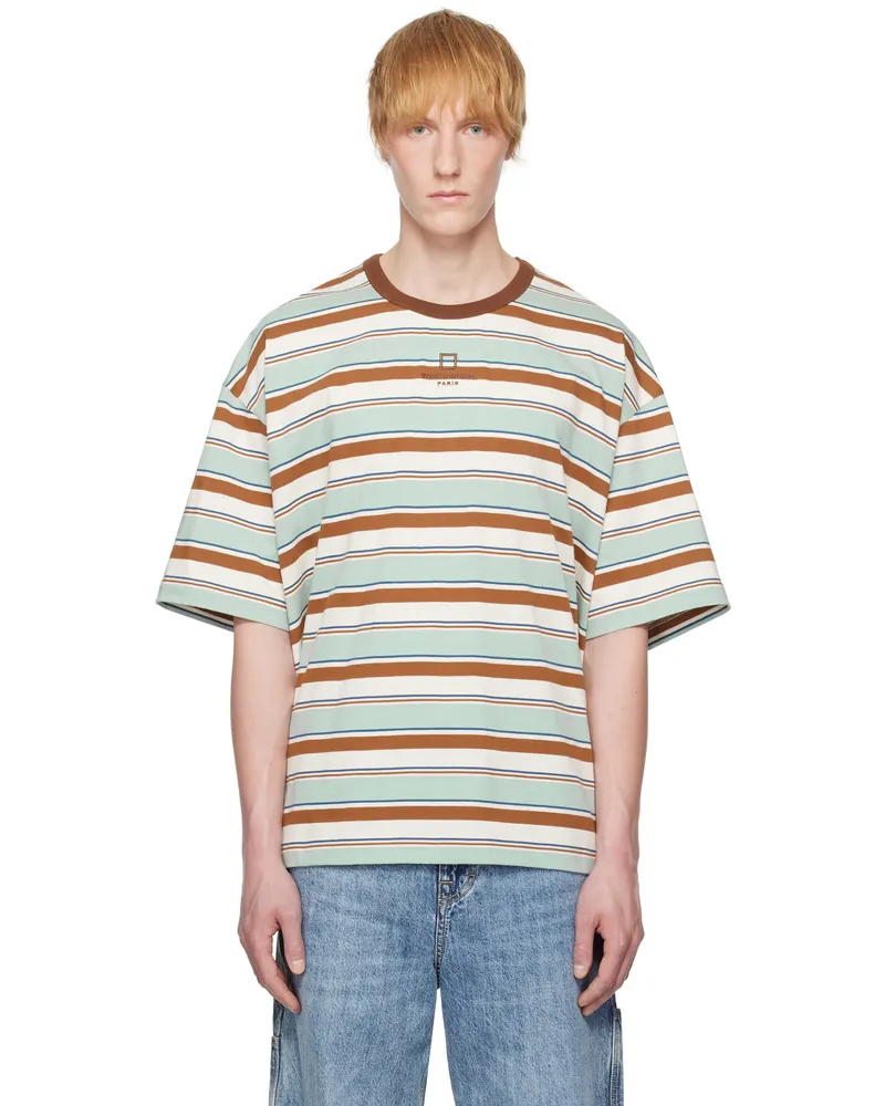 Wooyoungmi Multicolor Stripe T-shirt Mint782m