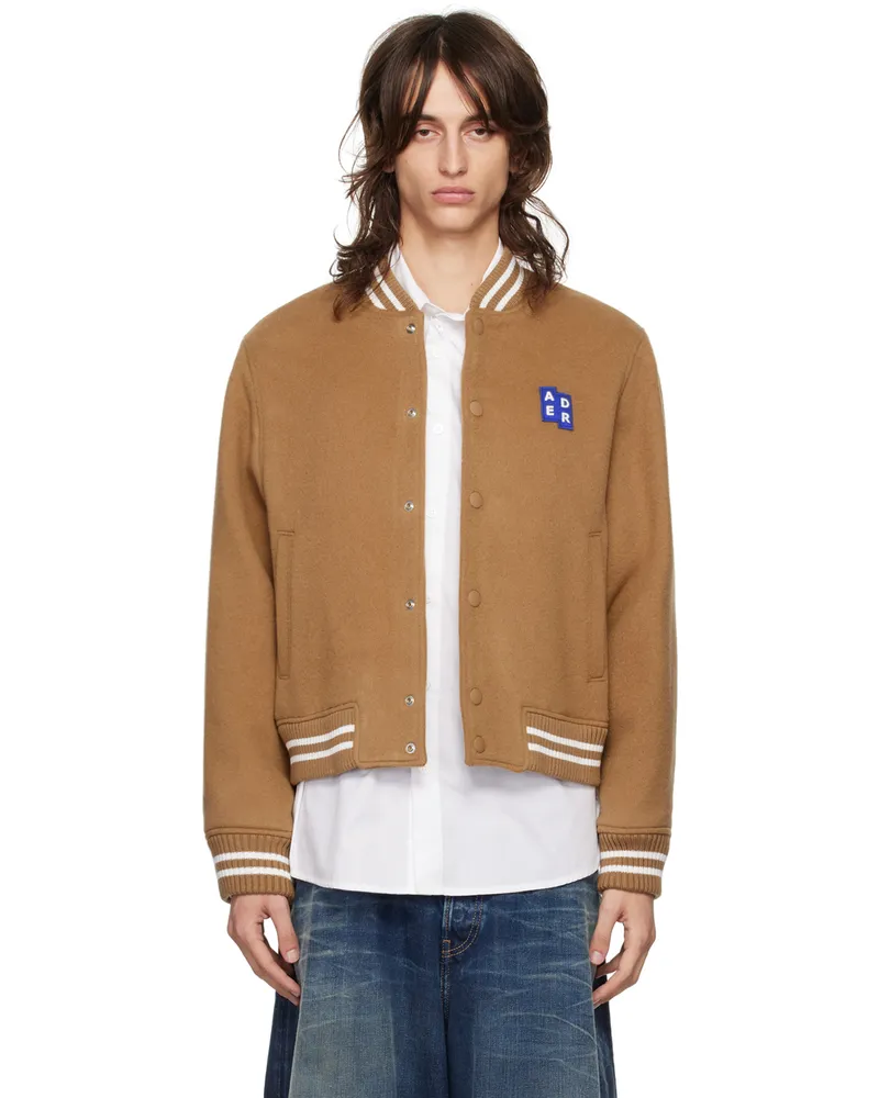 Adererror Beige TRS Tag Varsity Bomber Jacket Camel