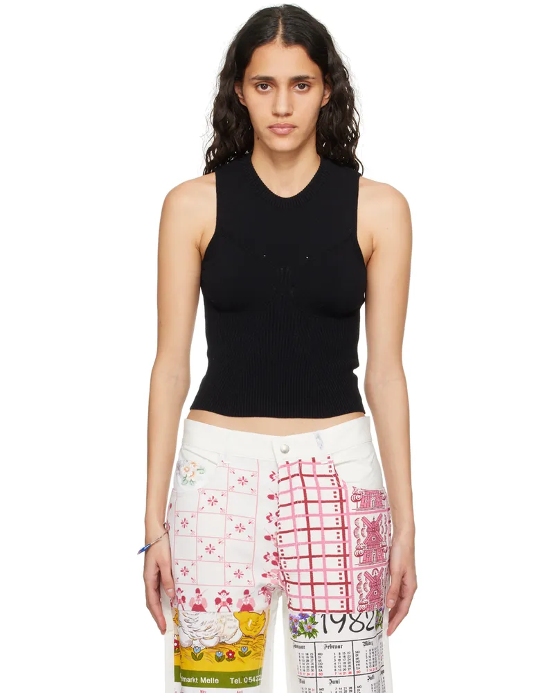 Marine Serre Black Sleeveless Sweater Bk99