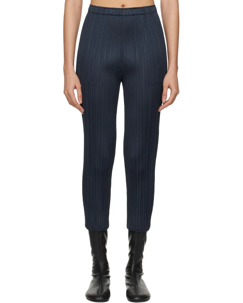Issey Miyake Navy Wormhole Trousers 75