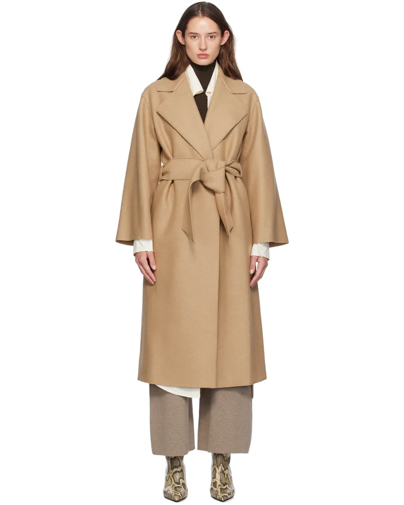 Harris Wharf London Beige Belted Clutch Coat 441