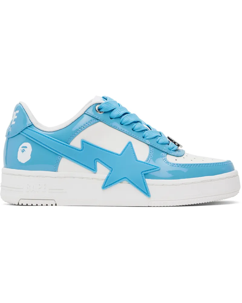 BAPE White & Blue BAPE STA OS #3 Sneakers Sax