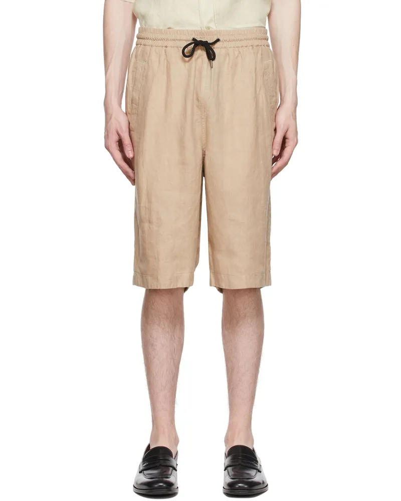 Giorgio Armani Beige Hemp Shorts U6r2