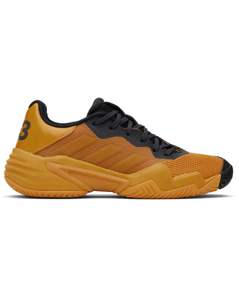 Y-3 Orange & Black Barricade 13 Tennis Sneakers Orbit