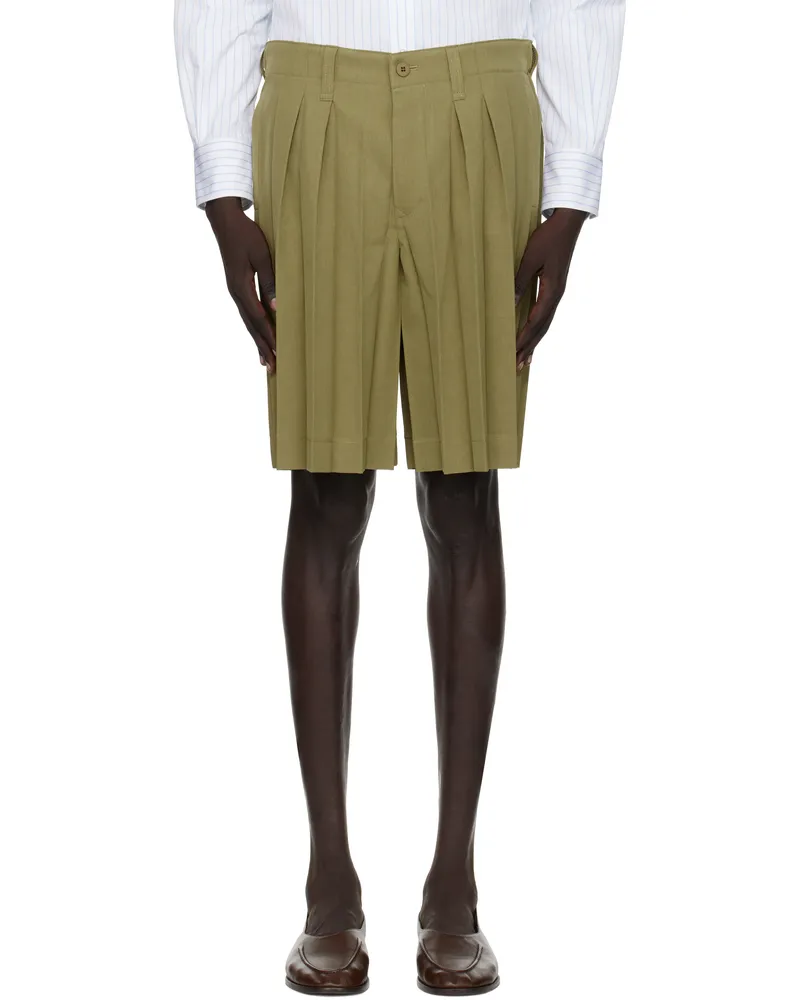 Issey Miyake Khaki Edge Ensemble Shorts 65-khaki