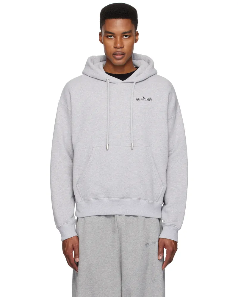 OFF-WHITE Gray Flower Arrow Skate Hoodie Light