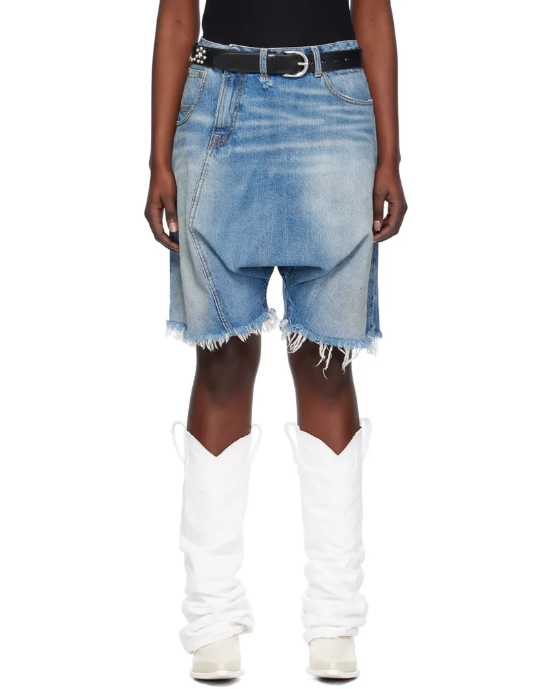 R13 SSENSE Exclusive Blue Twister Denim Shorts Turner