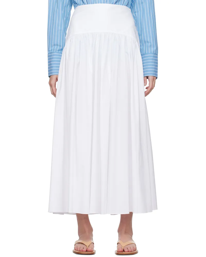 STAUD White Procida Maxi Skirt Wht