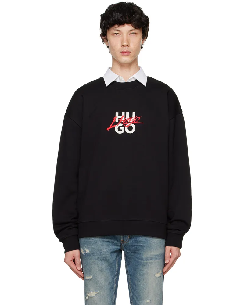 HUGO BOSS Black Relaxed-Fit Sweatshirt 001-black