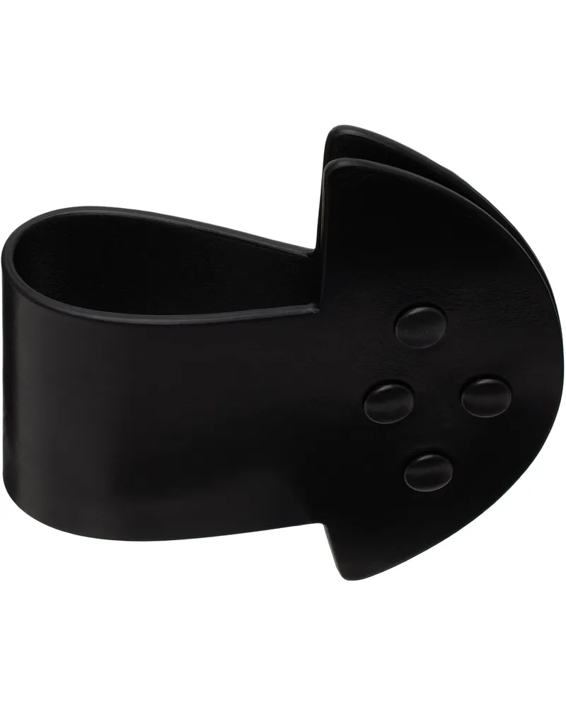 Rick Owens Black Hollywood Anthem Snaps Cuff Bracelet 09