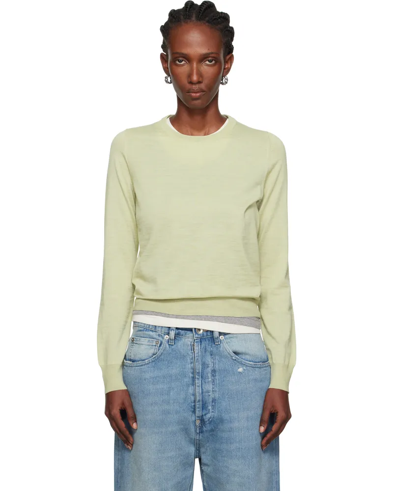Maison Margiela Khaki Crewneck Sweater 704