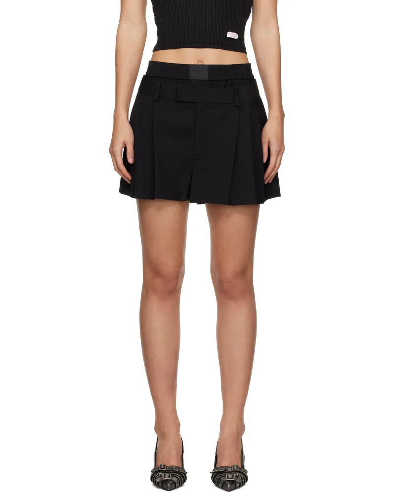 Alexander Wang Black Pre-Styled Boxer Pleated Shorts Black