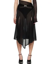 Thierry Mugler Black M Cutout Midi Skirt Black