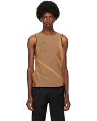 Olly Shinder Black & Tan Twisted Tank Top Champagne