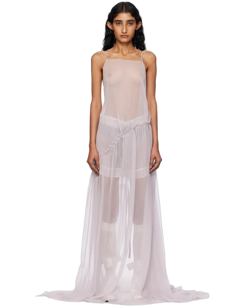 Ann Demeulemeester Purple Neta Long Deconstructed Maxi Dress 050