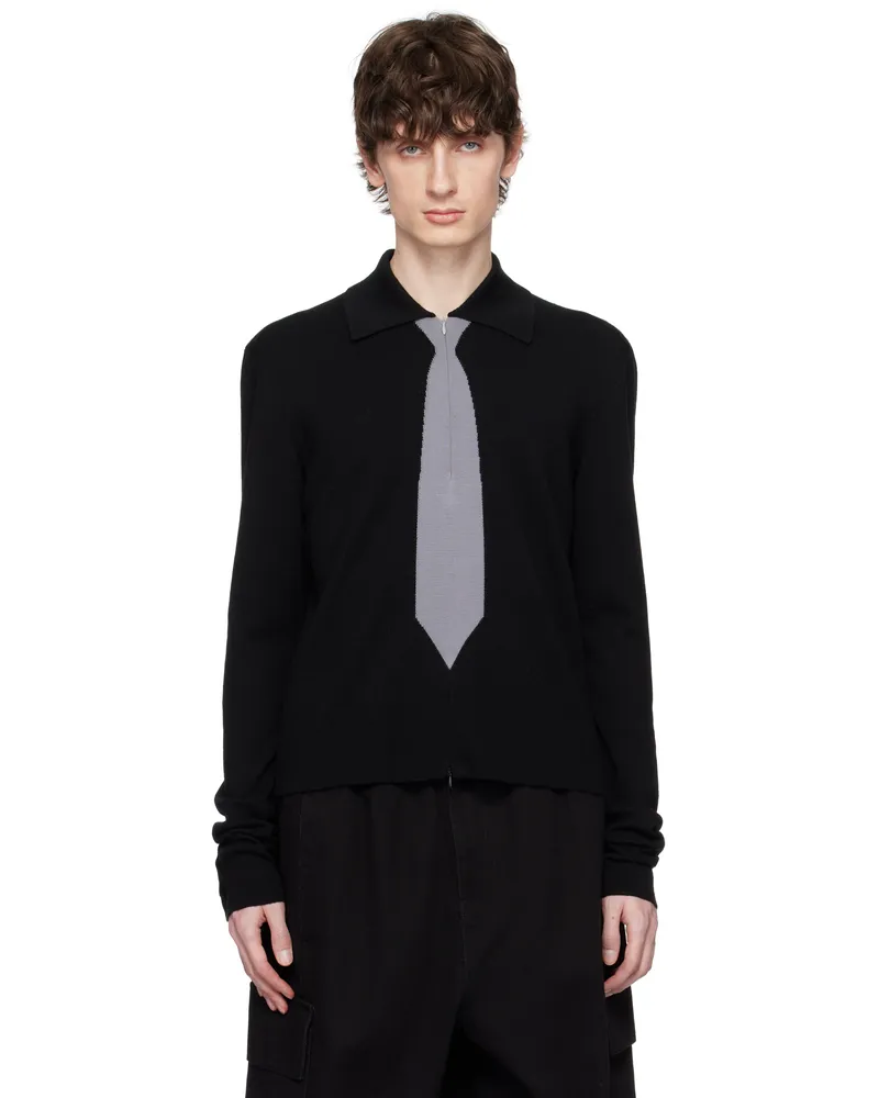 Spencer Badu Black Knitted Uniform Polo Black