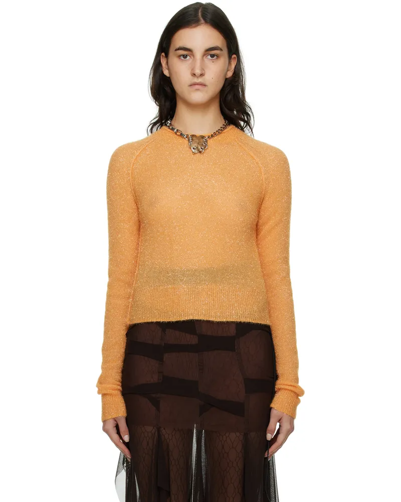 Acne Studios Orange Crewneck Sweater Apricot