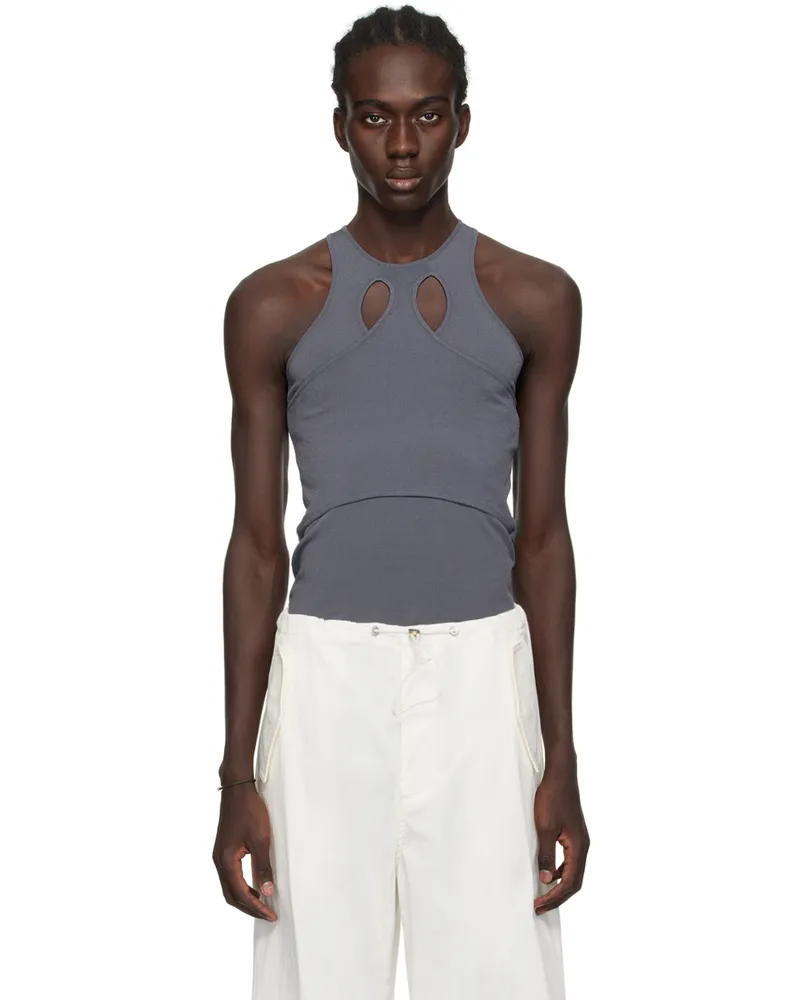 Dion Lee Gray Mobius Loop Tank Top Asphalt