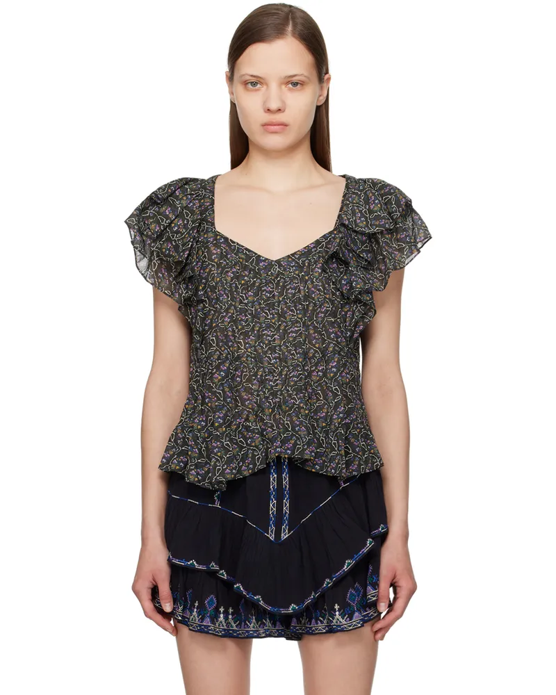 Étoile Isabel Marant Black Madrana Blouse 02fk