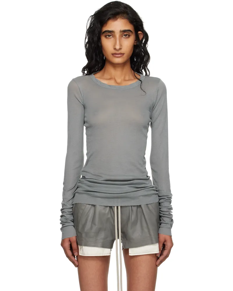 Rick Owens Gray Concordians Mini Rib LS T-shirt 06