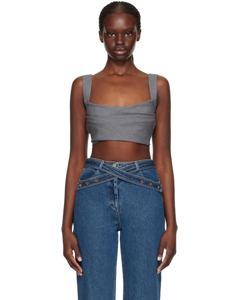 Paris Georgia Gray Amara Tank Top Charcoal