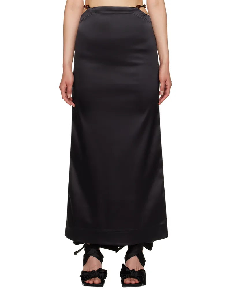Ganni Black Beaded Maxi Skirt 099