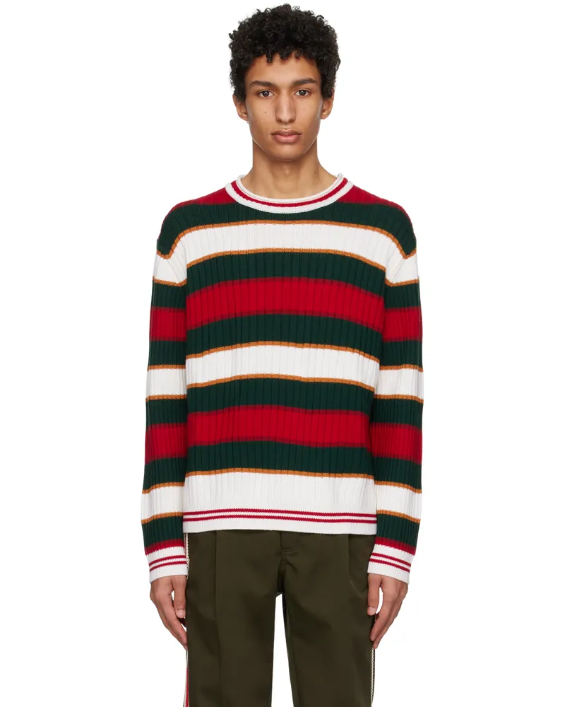 Wales Bonner SSENSE Exclusive Multicolor Choir Sweater Red