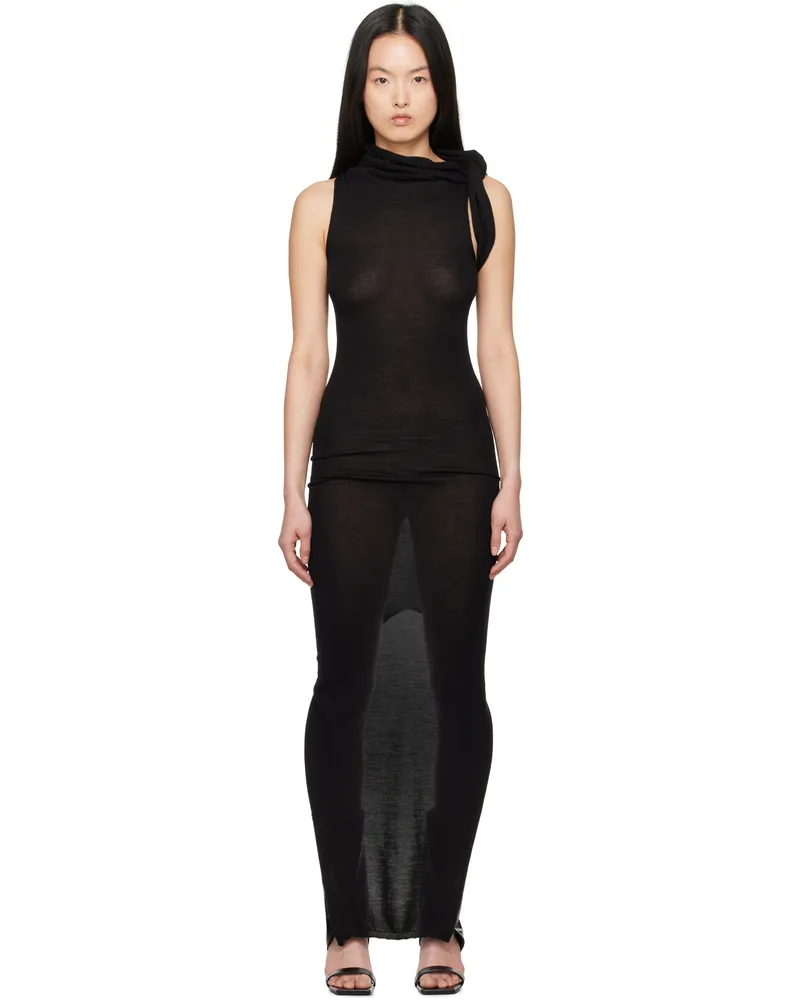 Rick Owens Black Hollywood Banded T Maxi Dress 09