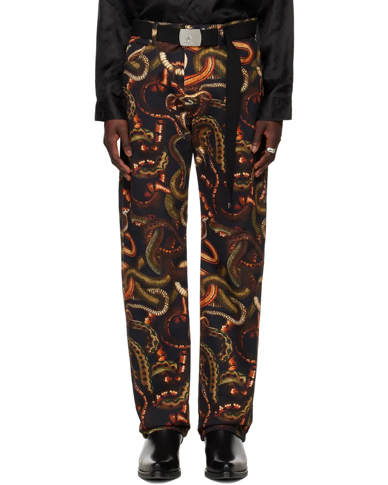 LU'U DAN Black Snake Pit Jeans All
