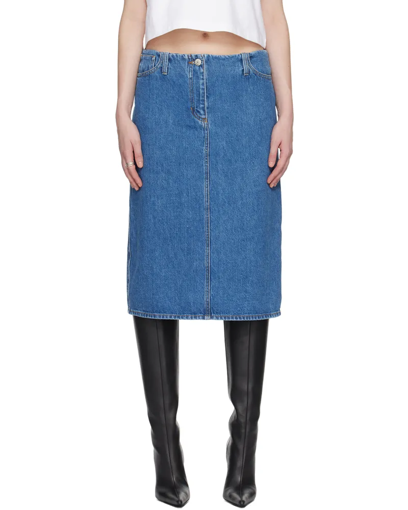Magda Butrym Blue Five-Pocket Denim Midi Skirt Blue