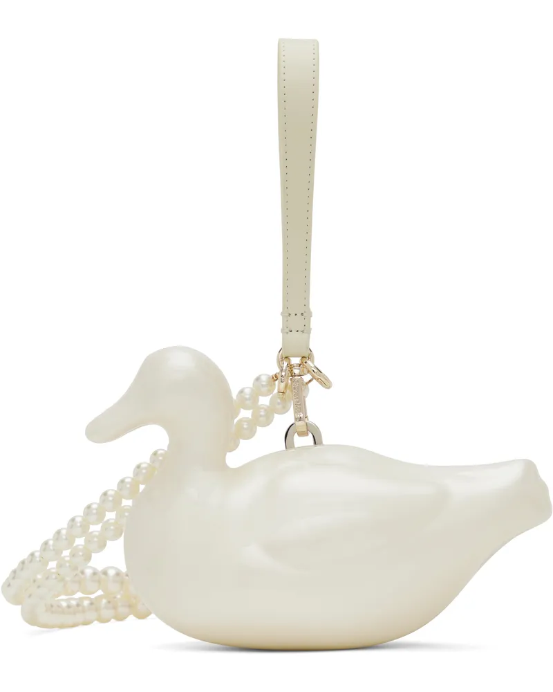 Simone Rocha Off-White Pearl Duck Clutch Pearl