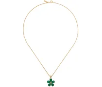 Gold & Green Flower Necklace