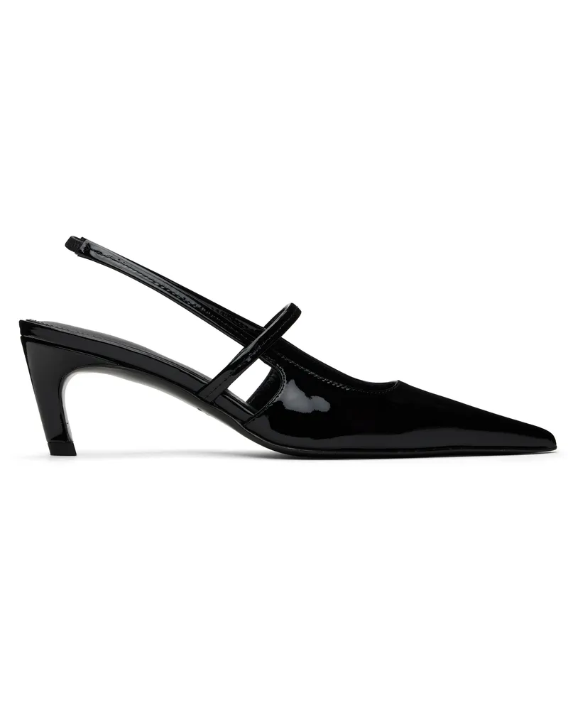 Totême Black Sharp Patent Slingback Heels Black