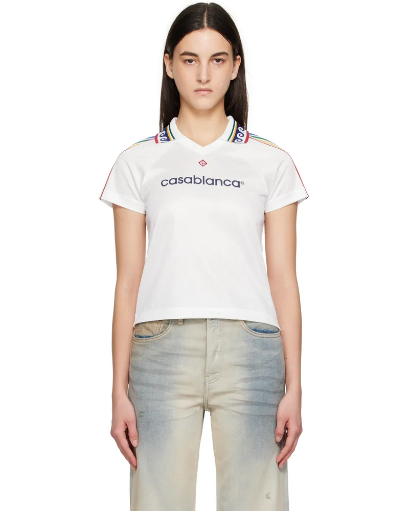 Casablanca Paris White Jacquard Monogram Football T-shirt Off-white